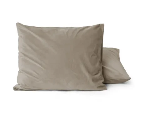 Sleeptime Velvet 2 in 1 kussenslopen Taupe/Grijs 60 x 70 cm