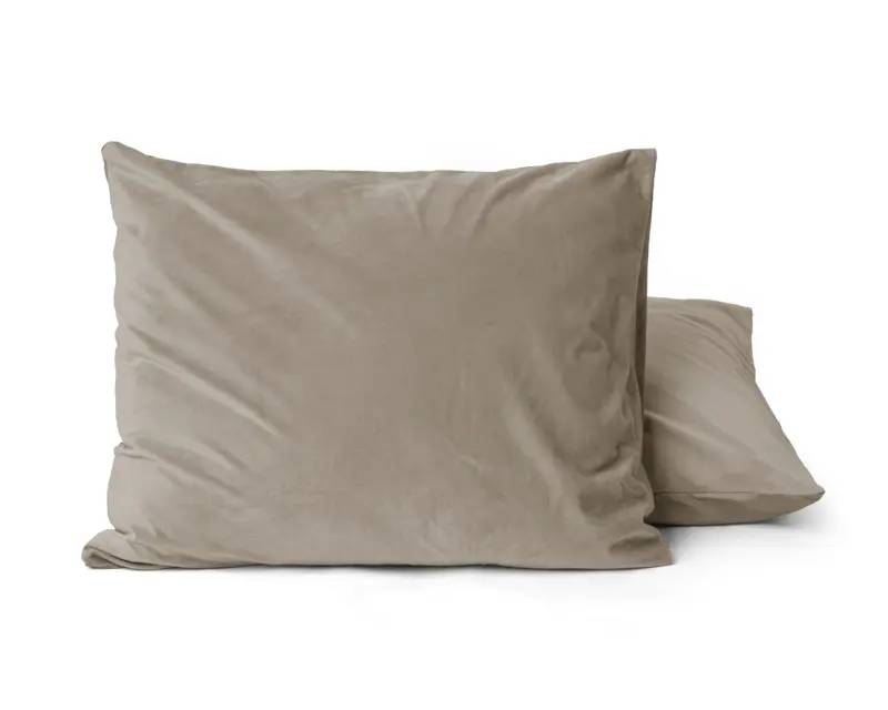 Sleeptime Velvet 2 in 1 kussenslopen Taupe/Grijs 60 x 70 cm