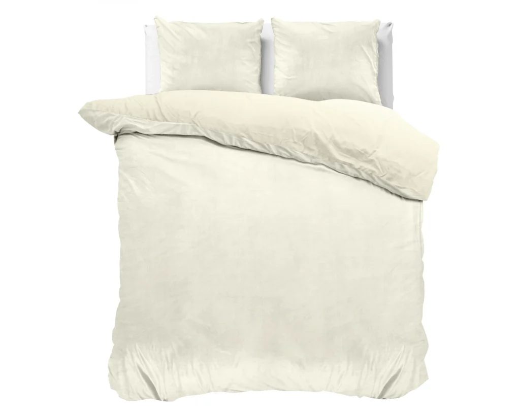 Sleeptime Velvet Uni Dekbedovertrek Creme 140 x 220 cm