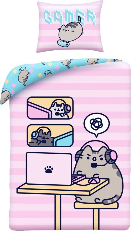Pusheen dekbedovertrek Chatcat  140 x 200 cm Katoen