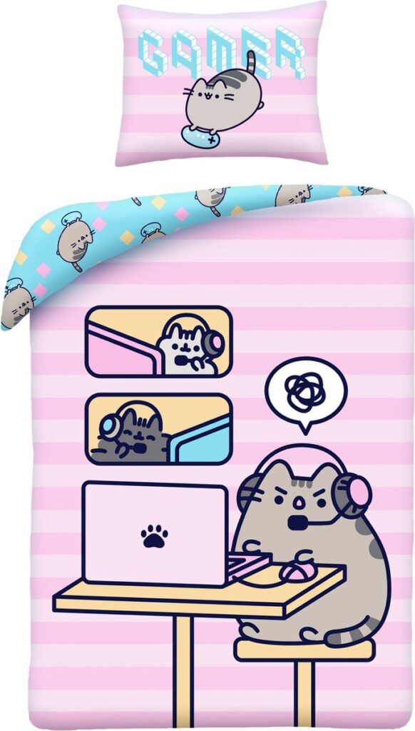 Pusheen dekbedovertrek Chatcat  140 x 200 cm Katoen