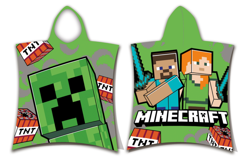 Minecraft poncho groen 50x115cm