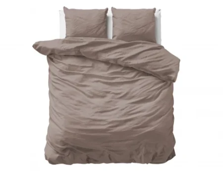Primaviera Deluxe Uni Satijn Dekbedovertrek Taupe 140 x 200/220 cm