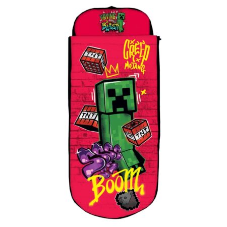 Minecraft slaapzak met opblaasbed Boom 62 x 150 x 20 cm - polyester