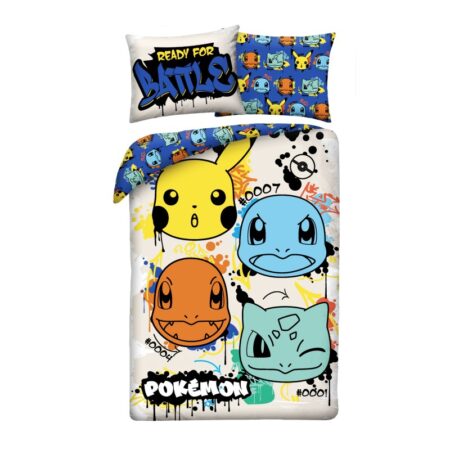 Pokemon Dekbedovertrek Battle 140 x 200 cm (70 x 90 cm)  polyester