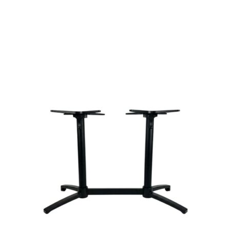 LABEL51 Eetkamertafel Tafelpoot Vouwbaar - Zwart - Metaal - 72 cm - Dubbel