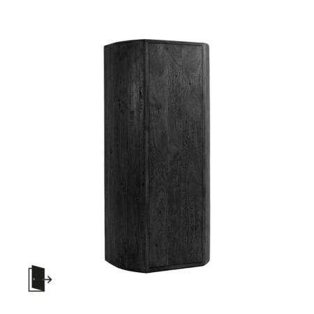 LABEL51 Bergkast Saya - Zwart - Mangohout - 160 cm - Rechts