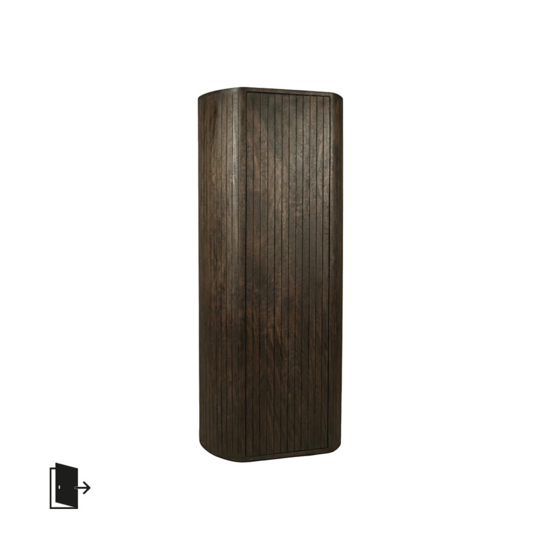 LABEL51 Bergkast Miya - Espresso - Mangohout - 140 cm - Rechts
