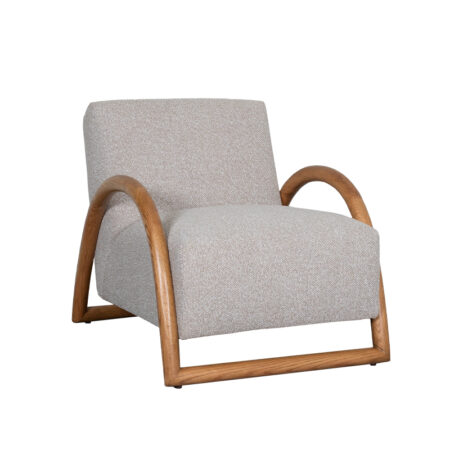 LABEL51 Fauteuil Viggo - Naturel - Royal Boucle - Naturel Houten Frame