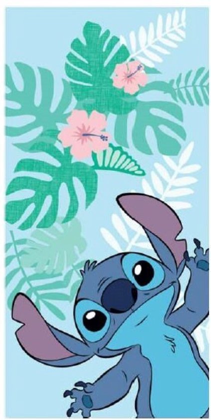 Lilo & Stitch Strandlaken - 140 x 70 cm. - Disney Stitch handdoek - sneldrogend