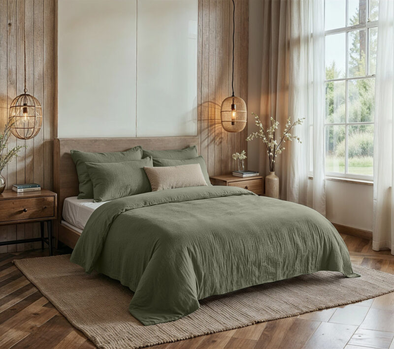 Dreamhouse Mousseline Mossy Groen 140 x 200/220 cm