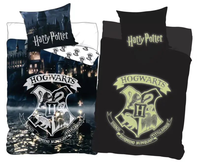 Harry Potter Dekbedovertrek Hogwarts Glow in the Dark - 140 x 200 cm (70x90cm )