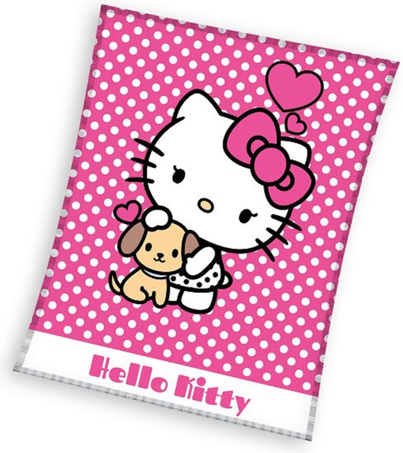 Hello Kitty fleece plaid heart 130 x 170 cm - polyester