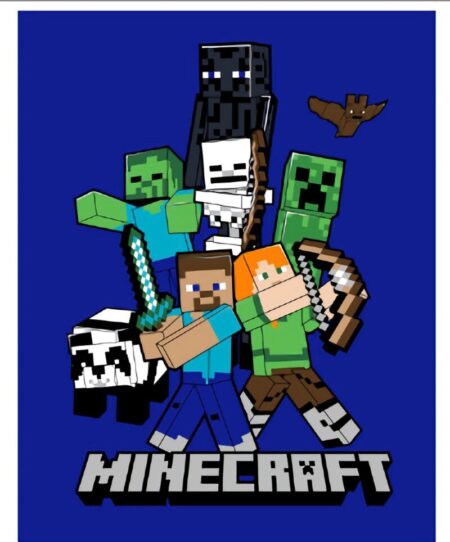 Minecraft characters Fleece plaid 110 x 140 cm polyester
