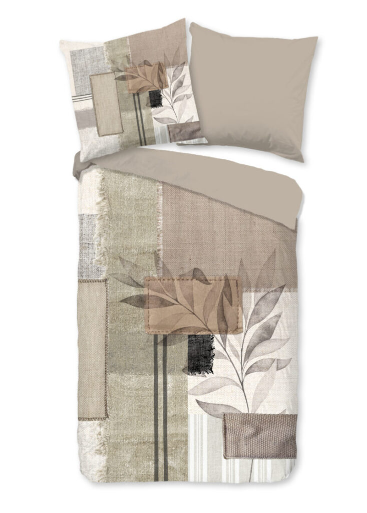 Pure Dekbedovertrek "Abstrakt/ warm" - Zand - (135x200 cm) - Microfiber