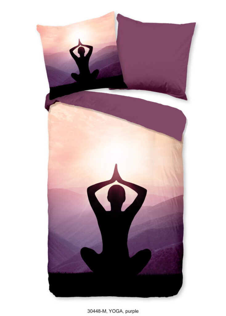 Pure Dekbedovertrek "yoga / buddha" - Paars - (135x200 cm) - Microfiber