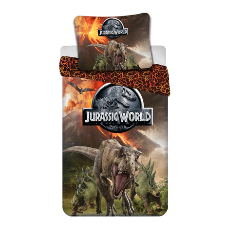 Jurassic World Dekbedovertrek - vulkaan - 140 X 200 Cm - 70 X 90 Cm - Polyester - pre order