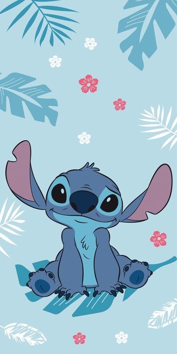 Lilo & Stitch Strandlaken blauw - 70x140 cm. - Disney Stitch handdoek - sneldrogend - pre order