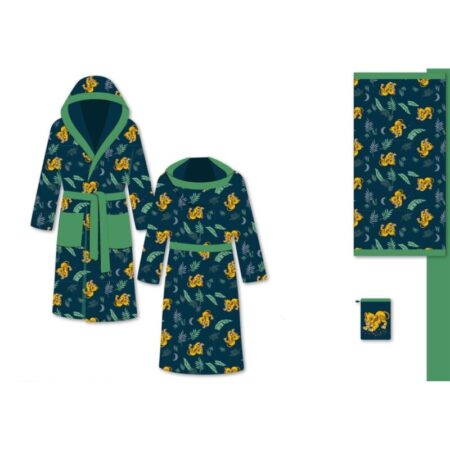 Lion King Badjas & handdoek Set Blauw Maat 50x100cm