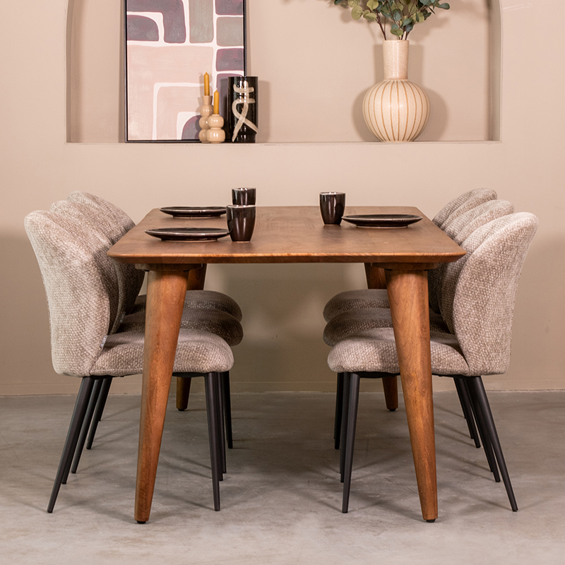 LABEL51 Eetkamertafel Fly - Nature Smooth - Mangohout - 220 cm