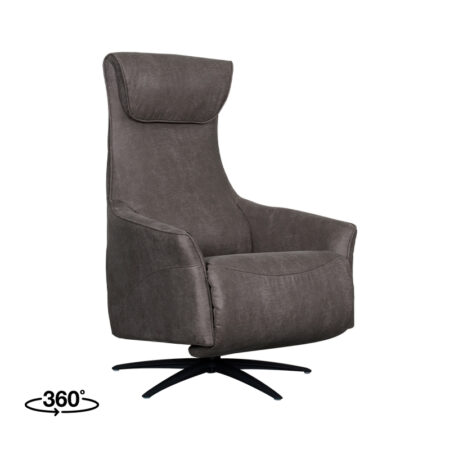 LABEL51 Fauteuil Lund - Antraciet - Micro Suede - One Size