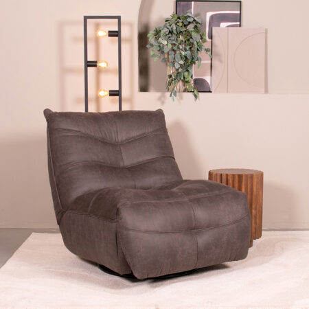 LABEL51 Fauteuil Powernap Station - Antraciet - Micro Suede - One Size