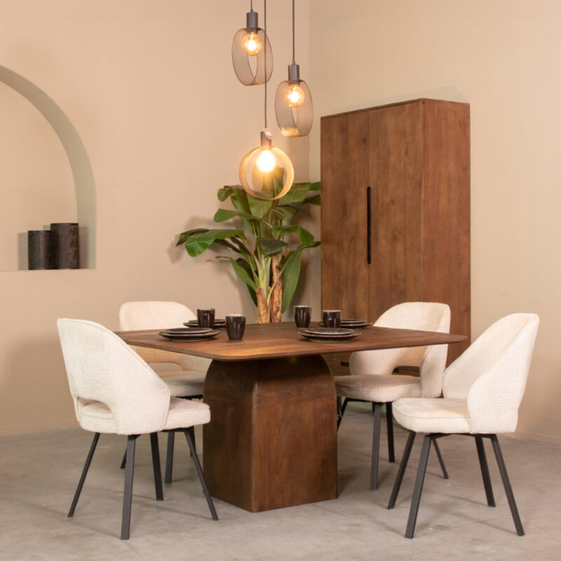 LABEL51 Eetkamertafel Ingo - Espresso - Mangohout - 140 cm - Rond