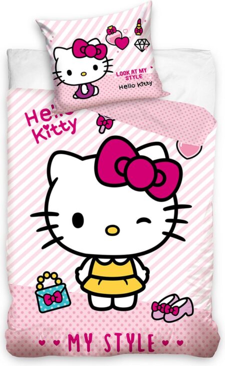 Hello Kitty Look at me Style Dekbedovertrek 140 X 200 cm - 70x90 cm - katoen