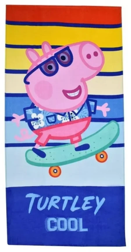 Peppa Pig handdoek skating  70 x 140 cm