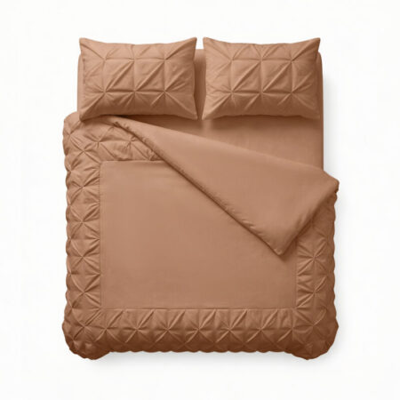 Sleeptime Border Pintuck Mocha Moose 200 x 200/220 cm