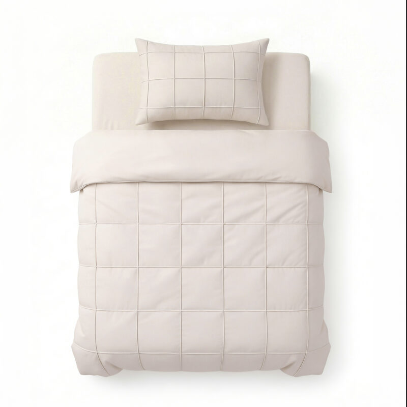 Sleeptime Check Pintuck Beige 140 x 200/220 cm