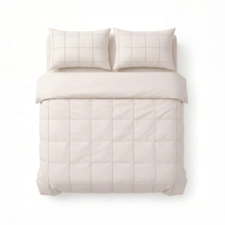 Sleeptime Check Pintuck Beige 200 x 200/220 cm