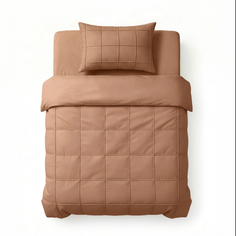 Sleeptime Check Pintuck Mocha Moose 140 x 200/220 cm