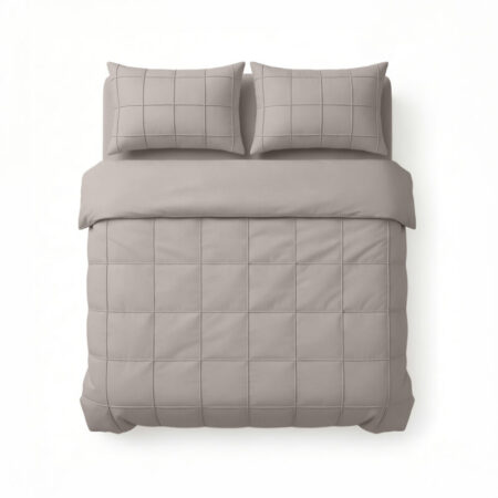 Sleeptime Check Pintuck Taupe/Grijs 240 x 200/220 cm