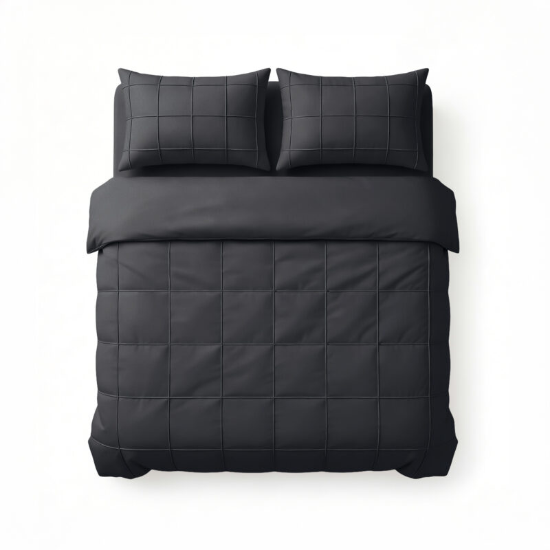 Sleeptime Check Pintuck Zwart 240 x 200/220 cm