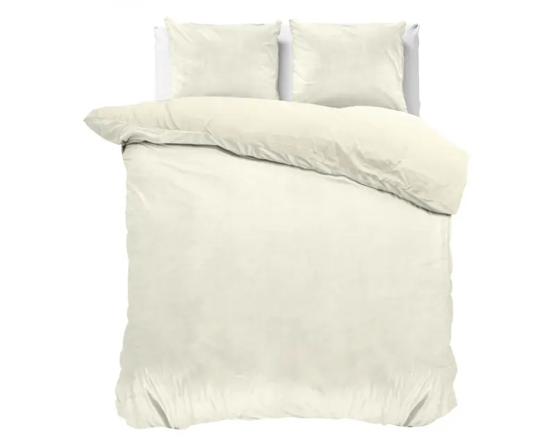 Sleeptime Velvet Uni Dekbedovertrek Creme 140 x 220 cm