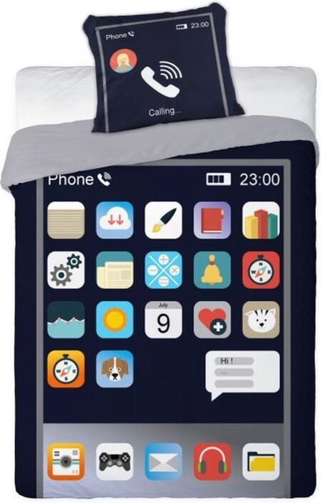 Smartphone dekbedovertrek - 140x200 cm - 70x90 - Katoen