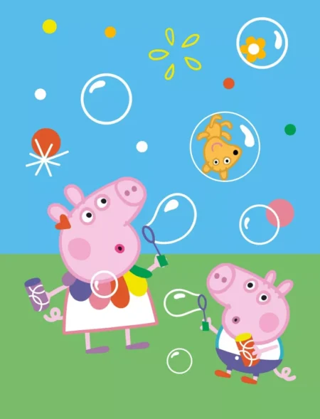 Peppa Pig Coral fleece deken bellenblazen - 130 x 170 cm