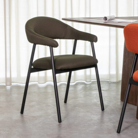 LABEL51 Eetkamerstoel Amaze - Hunter - Breathe - Zwart Metalen Frame