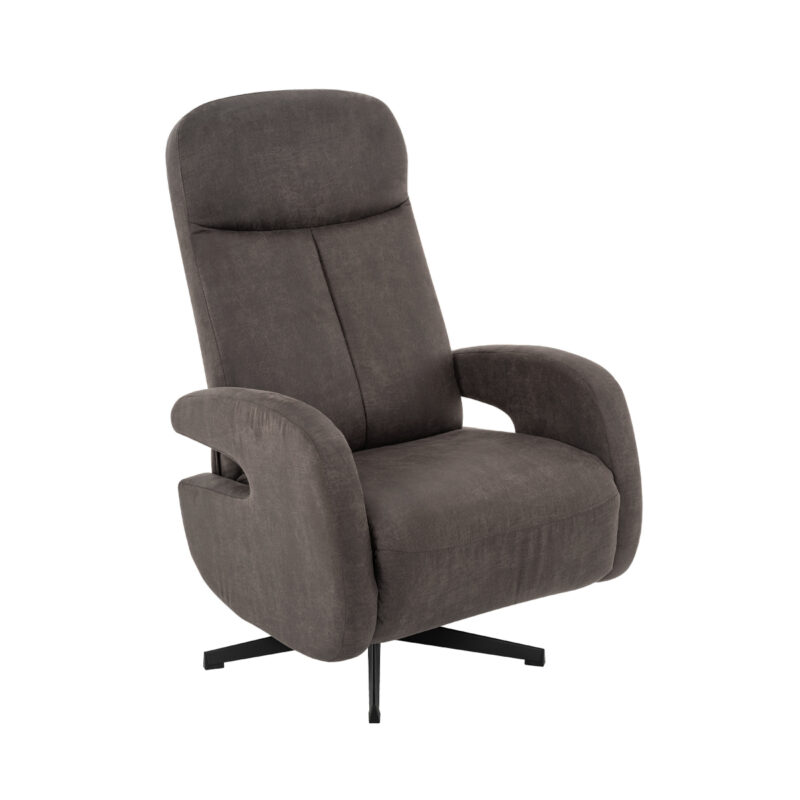 LABEL51 Fauteuil Esbjerg - Antraciet - Micro Suede - Manueel Verstelbaar